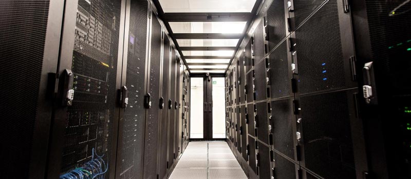 A data centre cold aisle