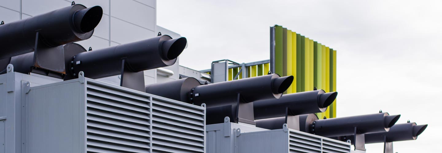 Cooling pipes ontop of a data centre
